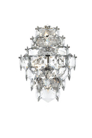 Adaline Large 4-Light Wall Sconce in Chrome And Clear