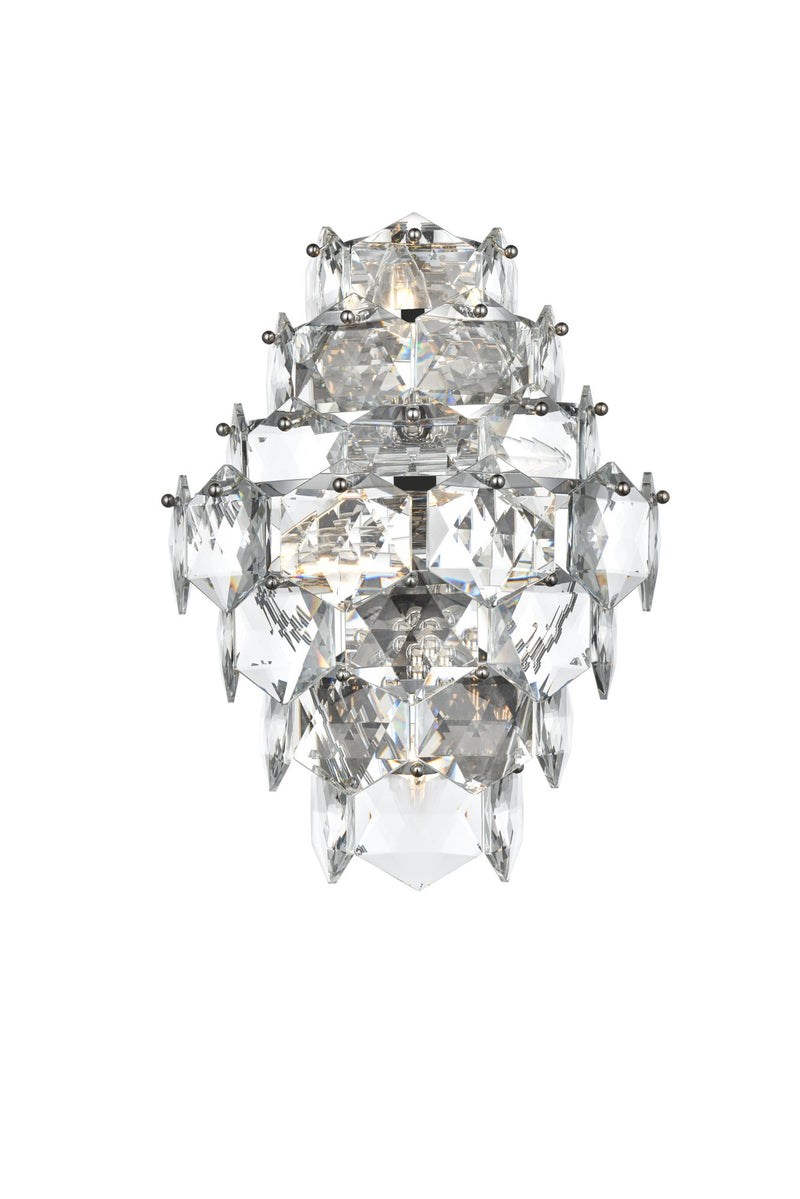 Adaline Large 4-Light Wall Sconce in Chrome And Clear