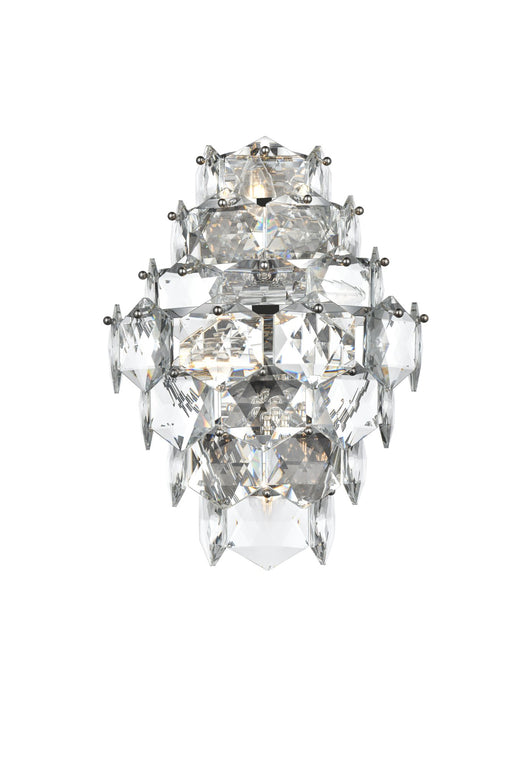 Adaline Large 4-Light Wall Sconce in Chrome And Clear