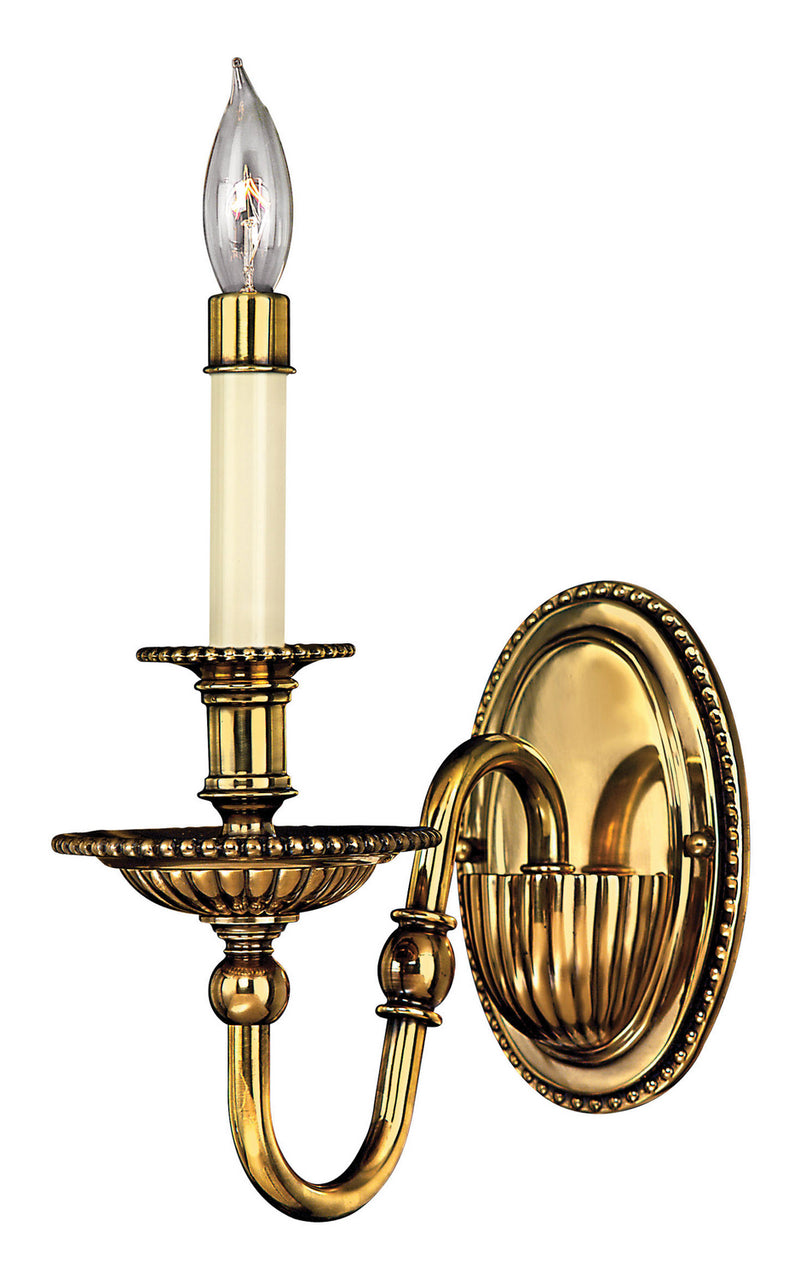 Cambridge Single Light Sconce in Burnished Brass - Lamps Expo