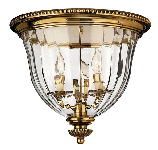 Cambridge 3-Light Flush Mount in Burnished Brass