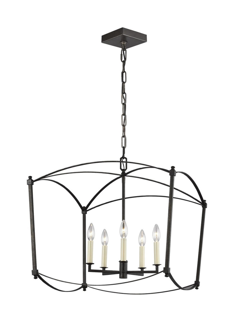 Thayer 23" 5-Light Chandelier in Smith Steel