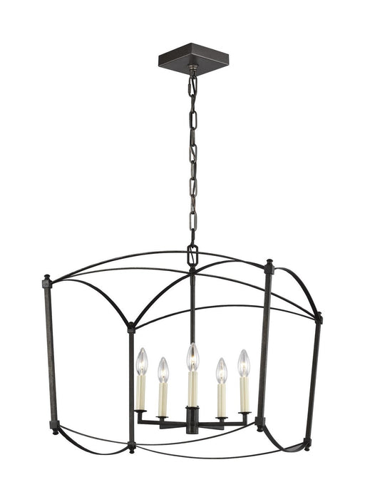 Thayer 23" 5-Light Chandelier in Smith Steel