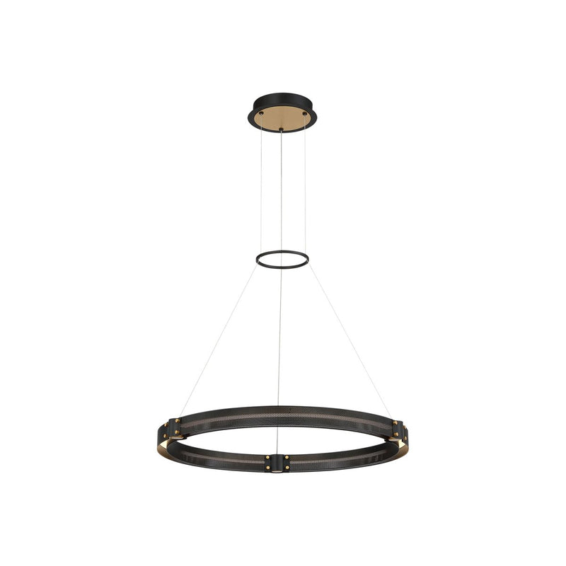 Admiral 28.5" Round Pendant in Gold-Black Mix
