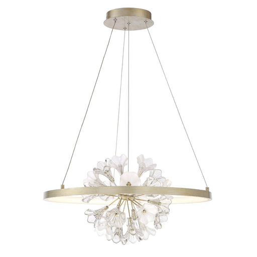 Clayton 25.75" Round Pendant in Brushed Silver