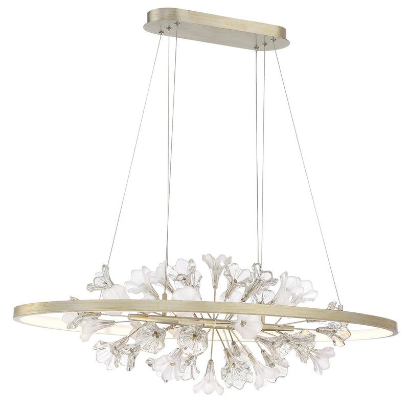 Clayton 43.25" Oval Linear Pendant in Brushed Silver