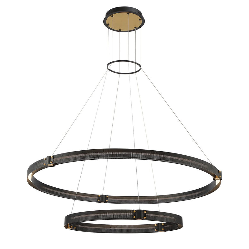 Admiral 2-Light 48.25" Multi-Tier Pendant in Gold-Black Mix