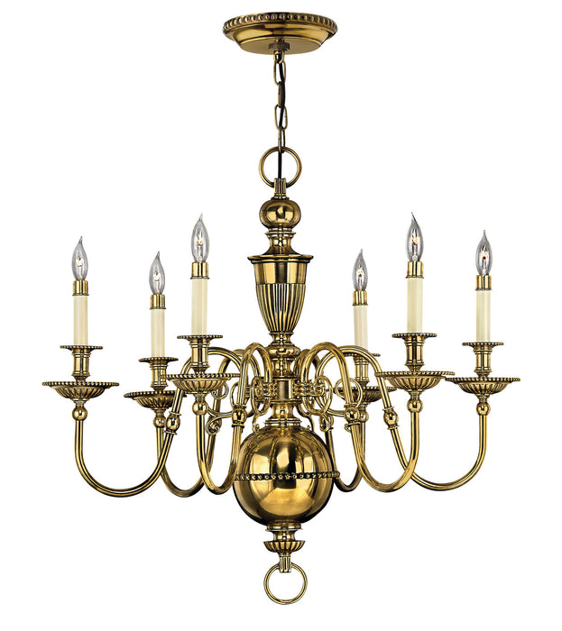 Cambridge Medium Single Tier Chandelier in Burnished Brass - Lamps Expo