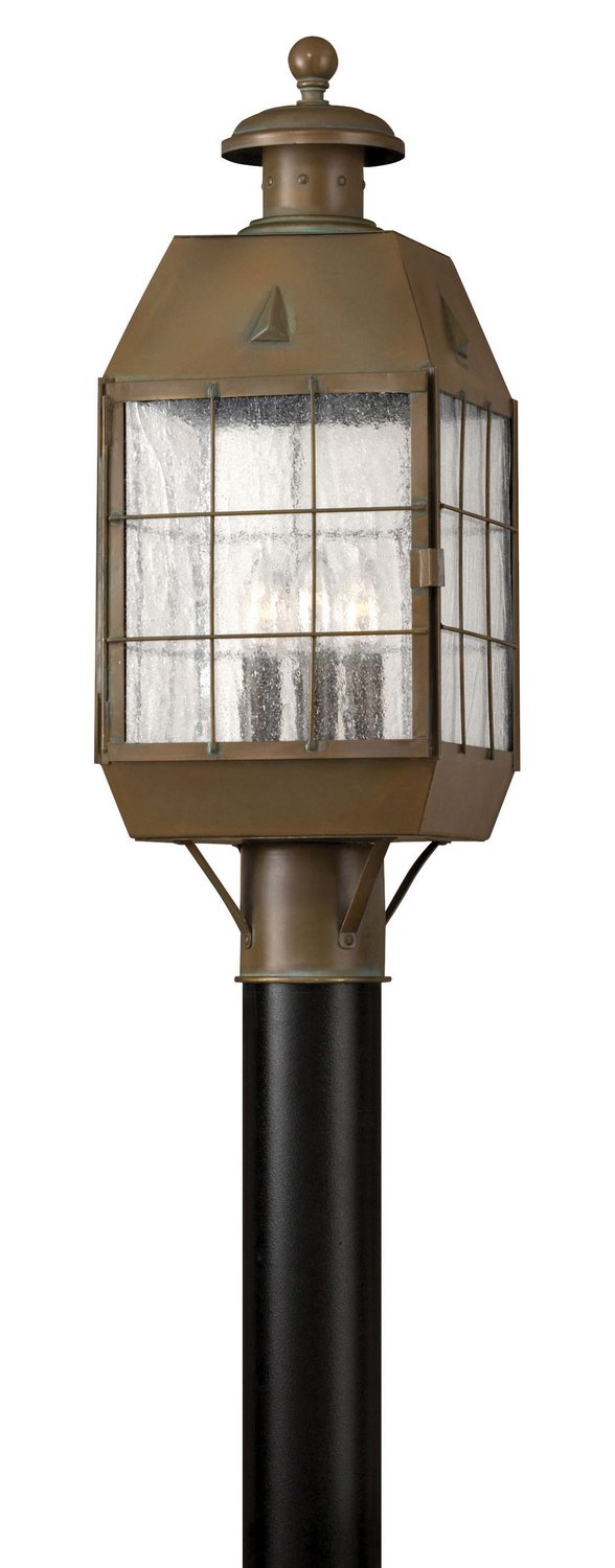 Nantucket Outdoor Post Light in Aged Brass