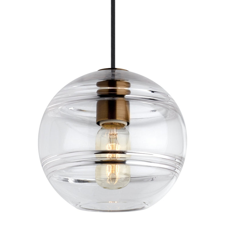 Sedona Medium Pendant in Clear Aged Brass