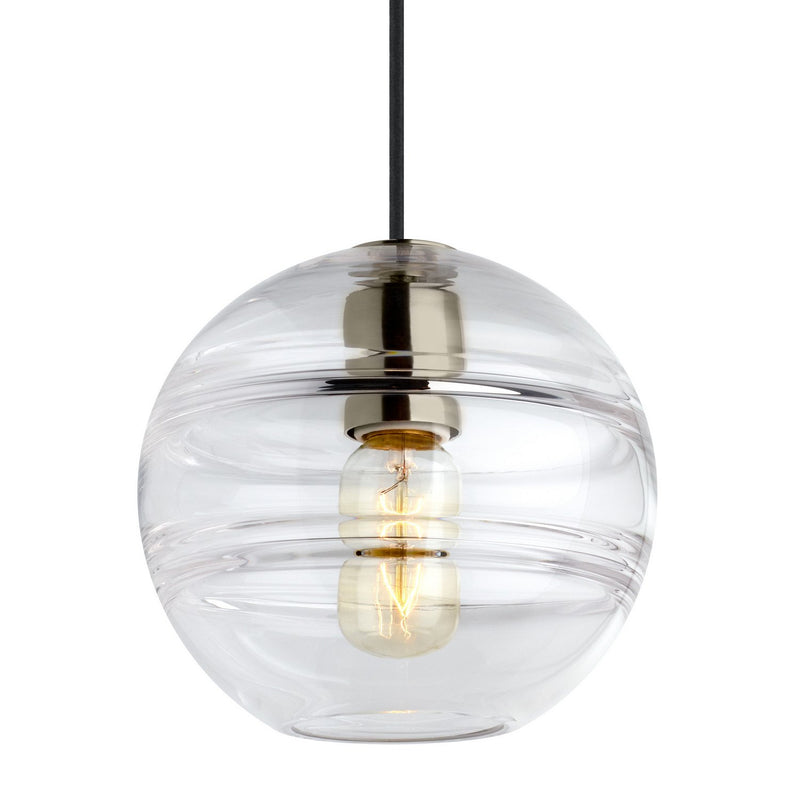 Sedona Medium Pendant in Clear Satin Nickel