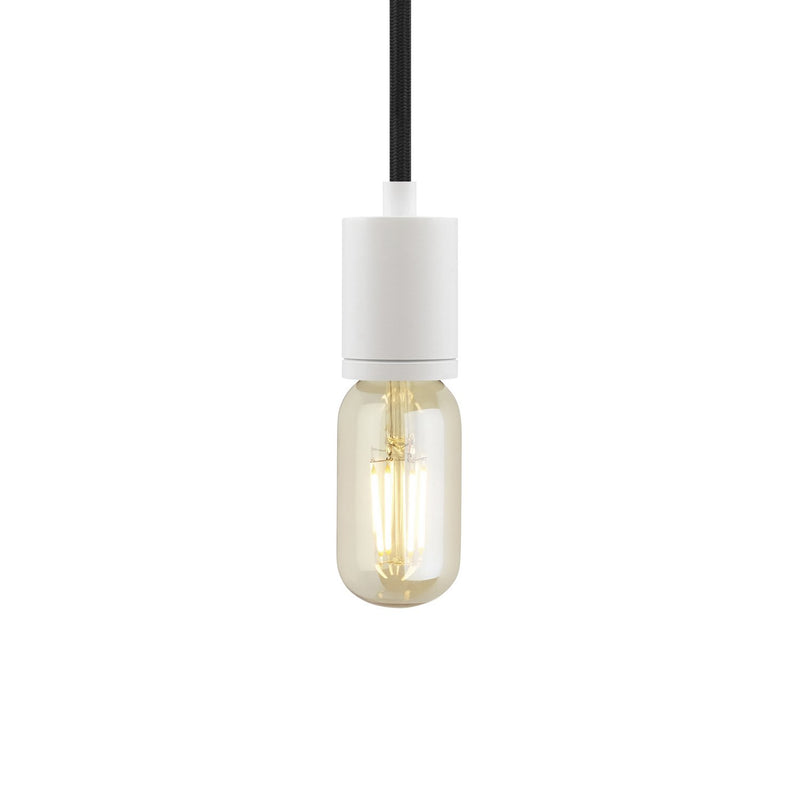 SoCo Modern Socket Pendant in Modern Socket Black Cord White