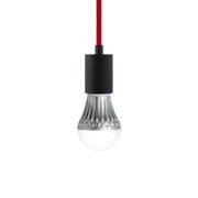 SoCo Modern Socket Pendant in Modern Socket Red Cord Black