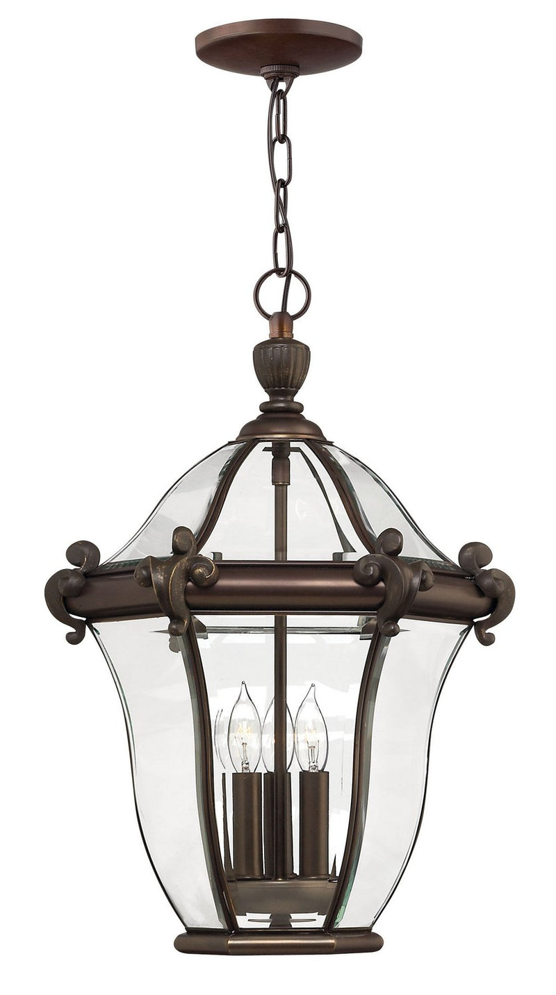 San Clemente 3-Light Outdoor Hanging Lantern in Copper Bronze