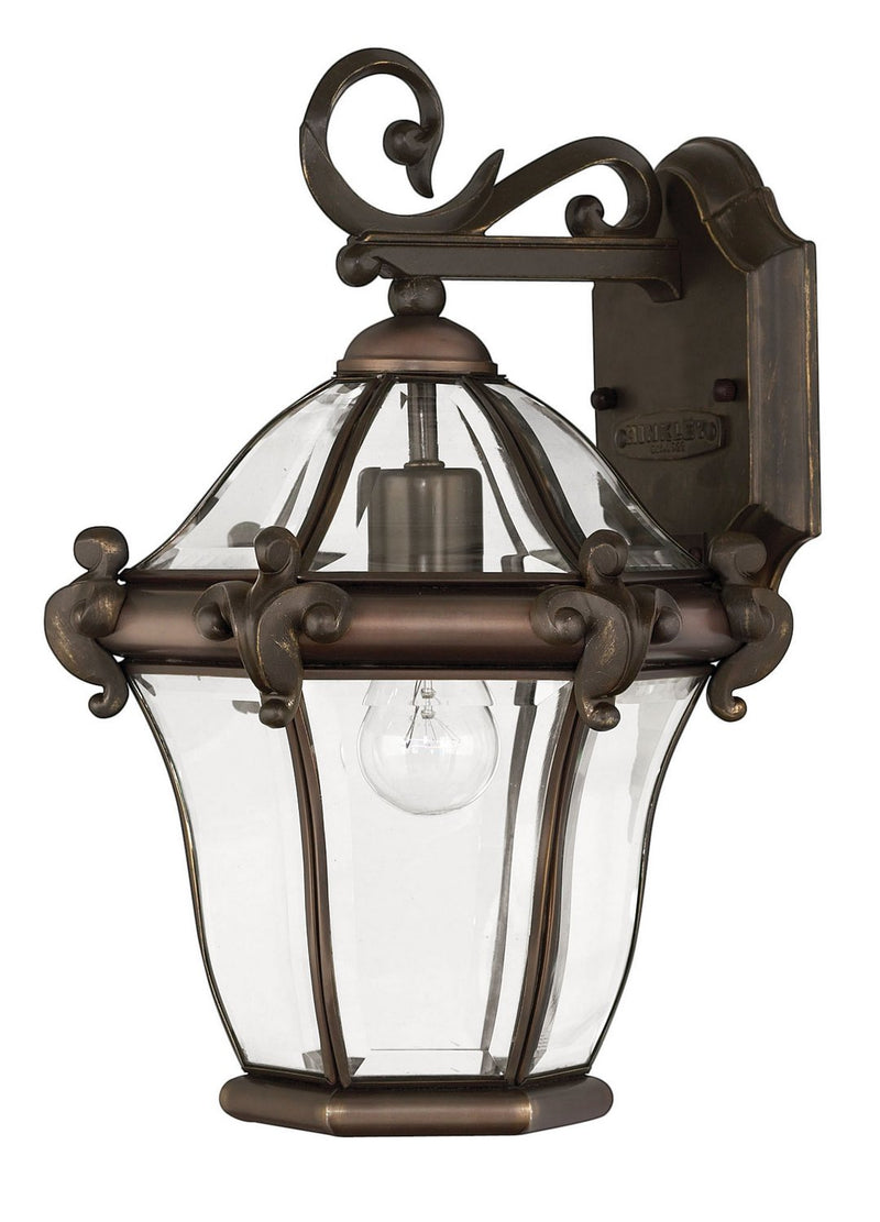 San Clemente Small Outdoor Wall Lantern in Copper Bronze