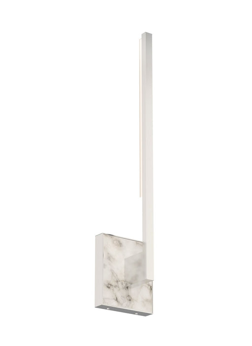 Klee 20 Wall Sconce in Polished Nickel and White Marble Integrated