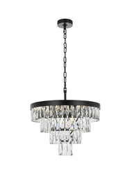 Josephine 20" 10-Light Chandelier in Black And Clear