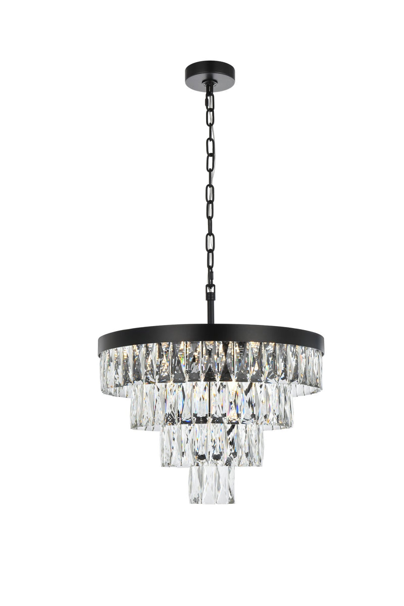 Josephine 20" 10-Light Chandelier in Black And Clear