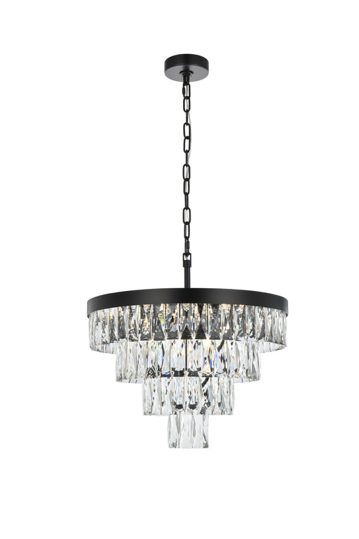 Josephine 20" 10-Light Chandelier in Black And Clear