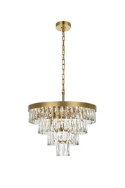 Josephine 20" 10-Light Chandelier in Satin Gold And Clear