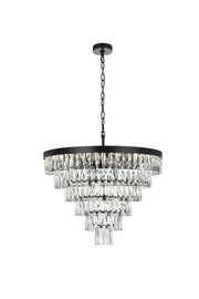 Josephine 27" 13-Light Chandelier in Black And Clear
