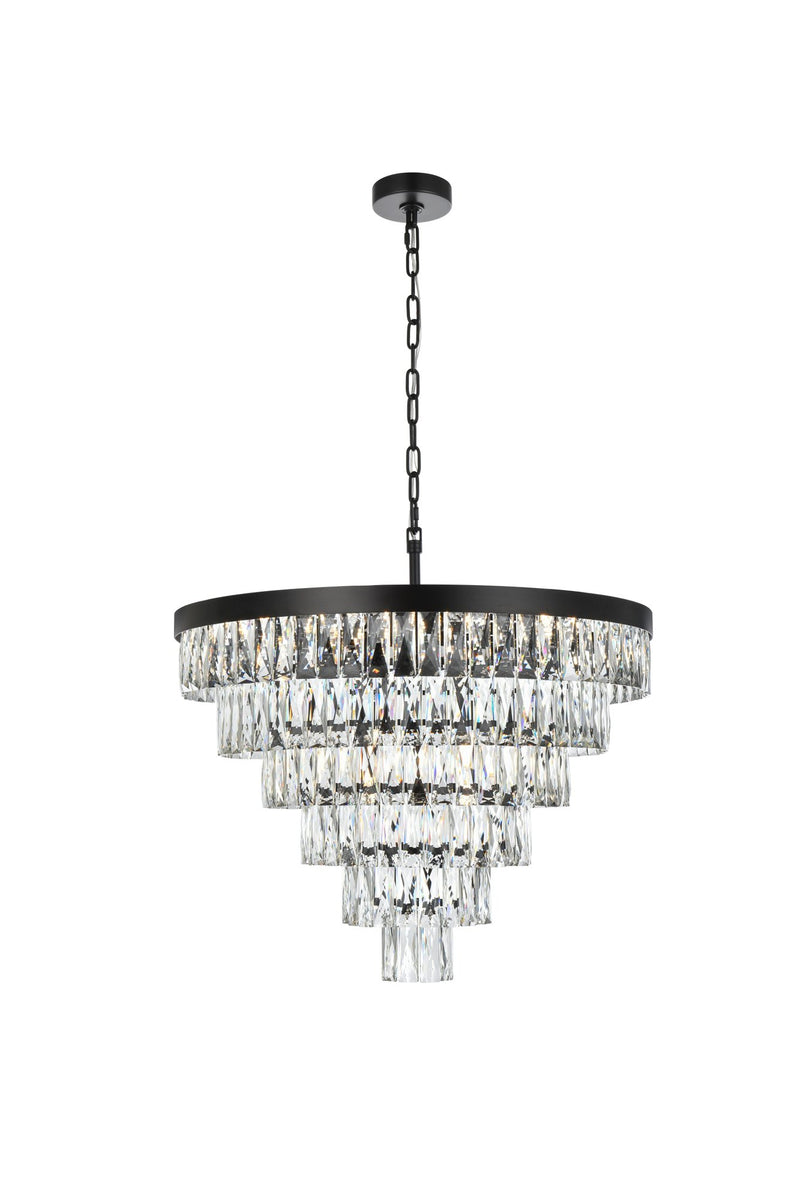 Josephine 27" 13-Light Chandelier in Black And Clear
