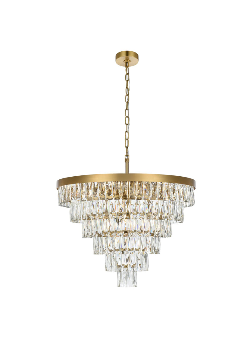 Josephine 27" 13-Light Chandelier in Satin Gold And Clear