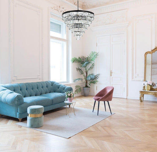 Josephine 32" 25-Light Chandelier in Black And Clear