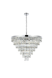 Josephine 32" 25-Light Chandelier in Chrome And Clear