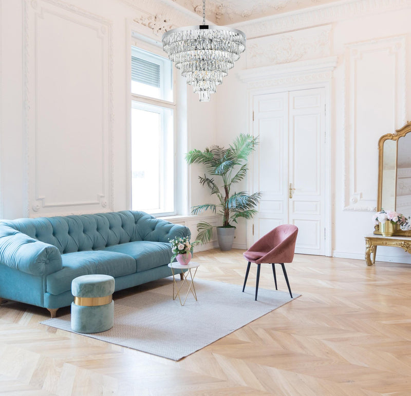 Josephine 32" 25-Light Chandelier in Chrome And Clear