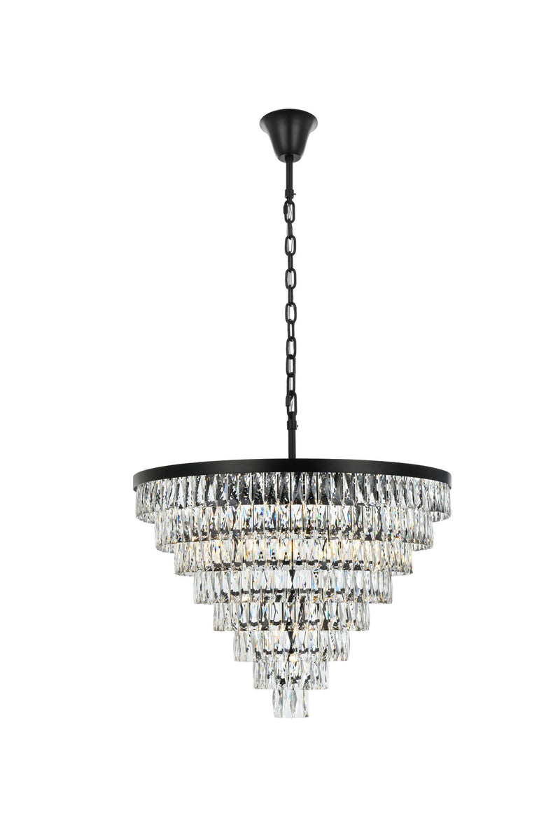 Josephine 36" 29-Light Chandelier in Black And Clear