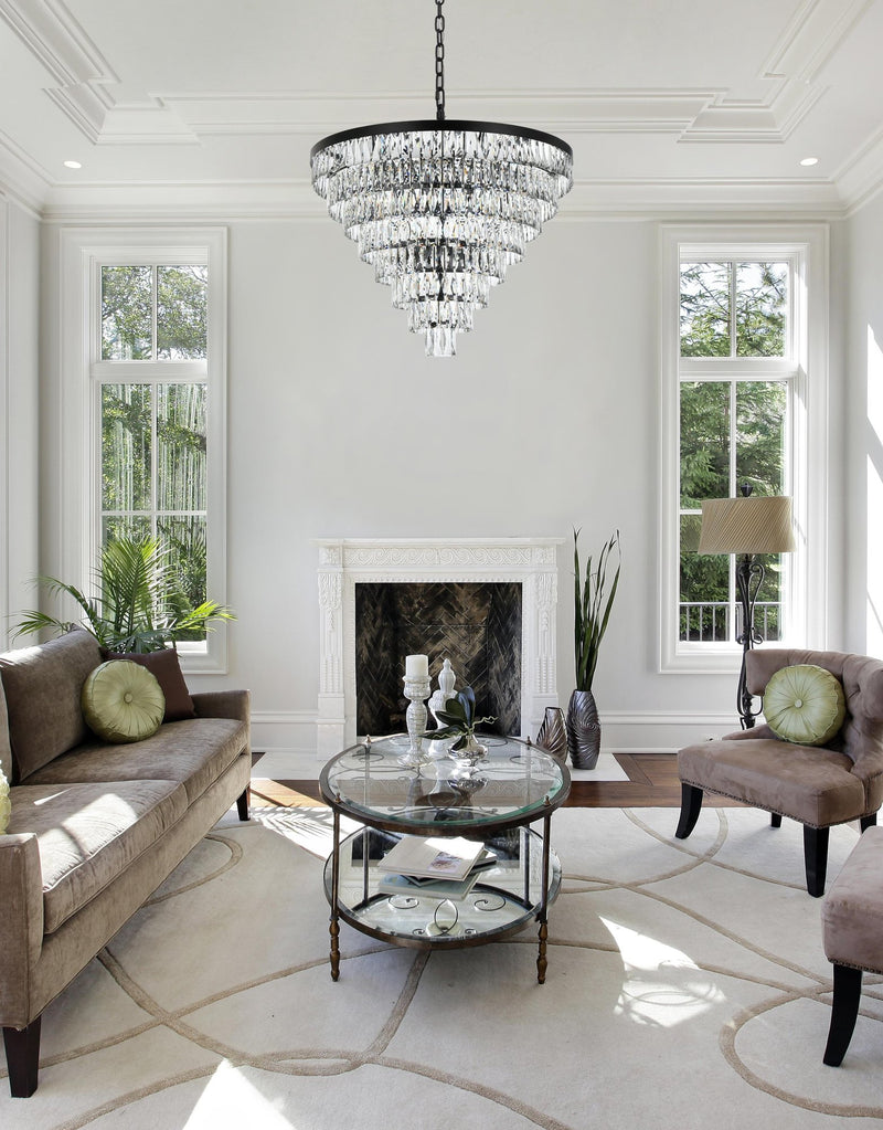 Josephine 36" 29-Light Chandelier in Black And Clear