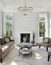 Josephine 36" 29-Light Chandelier in Satin Gold And Clear