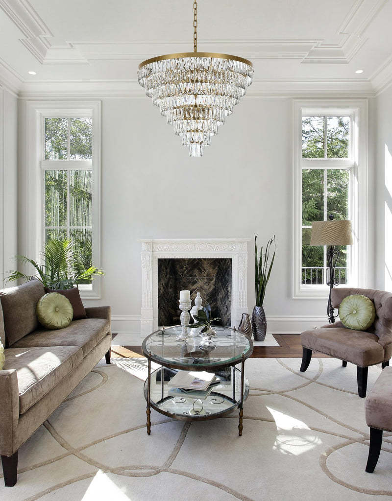 Josephine 36" 29-Light Chandelier in Satin Gold And Clear