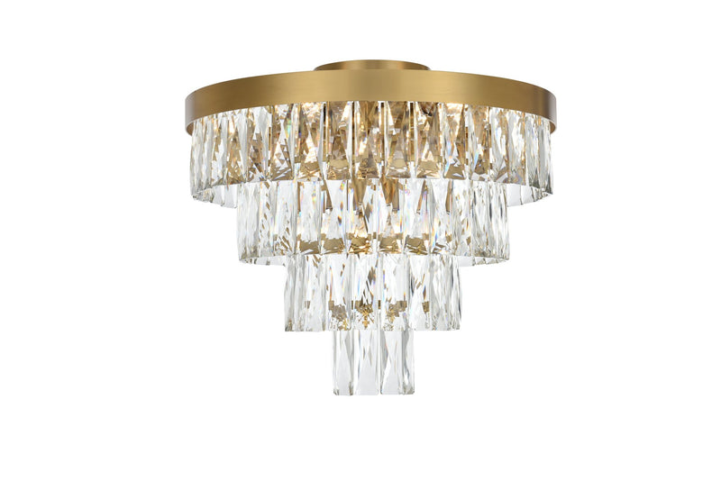 Josephine 6-Light Flush Mount in Satin Gold And Clear