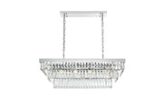 Josephine 36" Rectangular 12-Light Chandelier in Chrome And Clear
