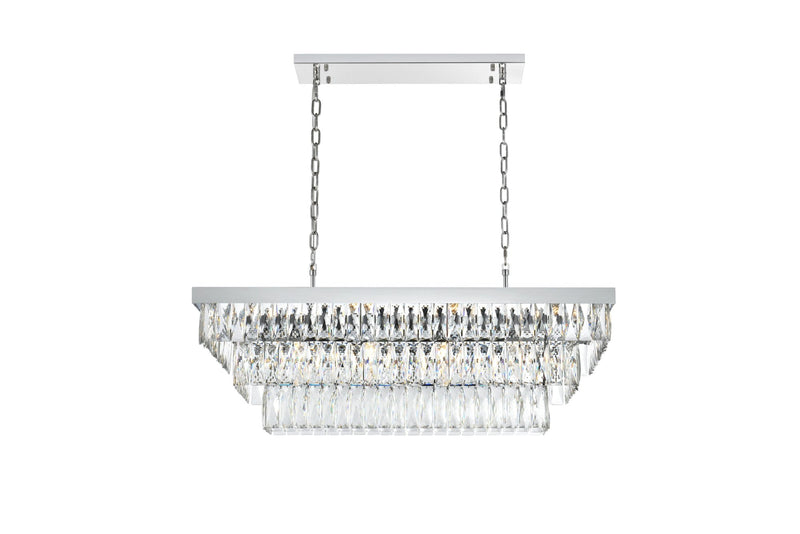 Josephine 36" Rectangular 12-Light Chandelier in Chrome And Clear