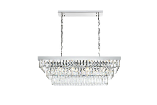 Josephine 36" Rectangular 12-Light Chandelier in Chrome And Clear