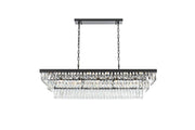 Josephine 48" Rectangular 17-Light Chandelier in Black And Clear