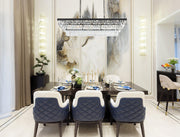 Josephine 48" Rectangular 17-Light Chandelier in Black And Clear