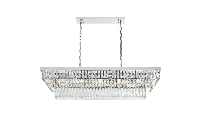 Josephine 48" Rectangular 17-Light Chandelier in Chrome And Clear