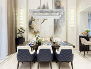 Josephine 48" Rectangular 17-Light Chandelier in Chrome And Clear