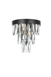 Josephine 2-Light Wall Sconce in Black And Clear