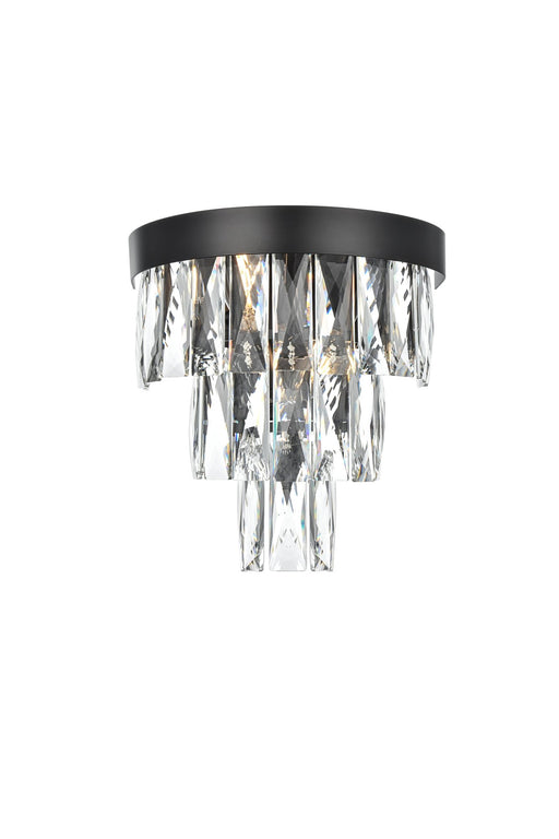 Josephine 2-Light Wall Sconce in Black And Clear