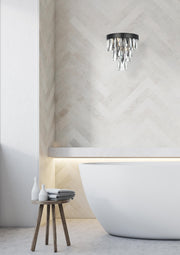 Josephine 2-Light Wall Sconce in Black And Clear