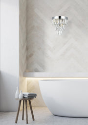 Josephine 2-Light Wall Sconce in Chrome And Clear