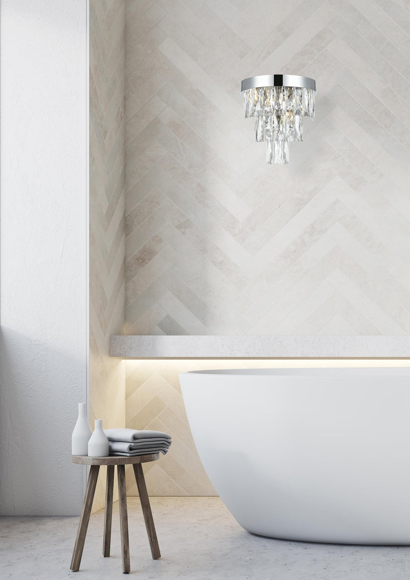 Josephine 2-Light Wall Sconce in Chrome And Clear