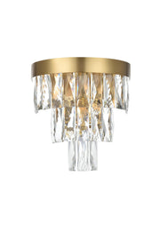 Josephine 2-Light Wall Sconce in Satin Gold And Clear