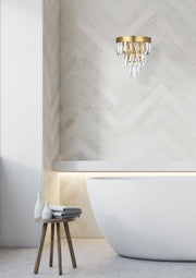 Josephine 2-Light Wall Sconce in Satin Gold And Clear
