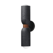 Pompeii 2 Light Wall Sconce in Lava / Black